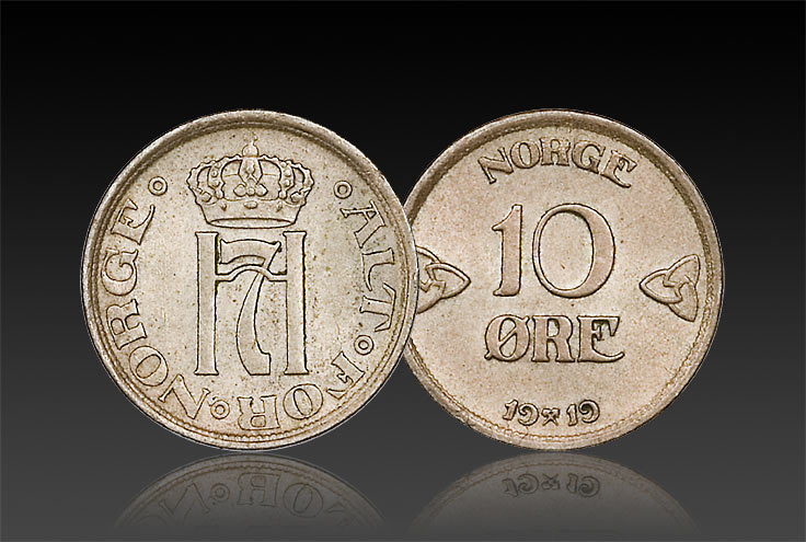 Norske ører eksisterte i myntform fra 1875 til 2011