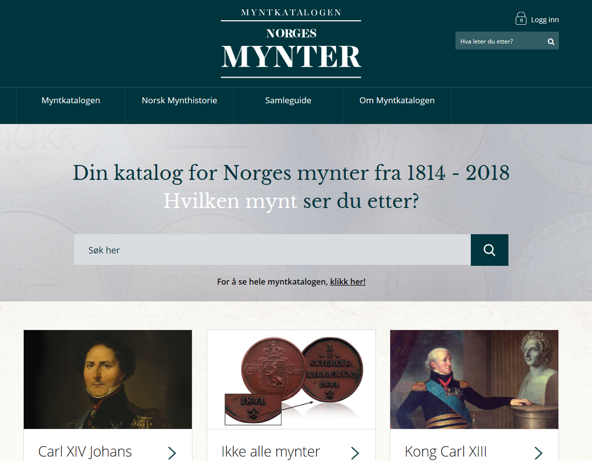 Katalogen Norges Mynter er online