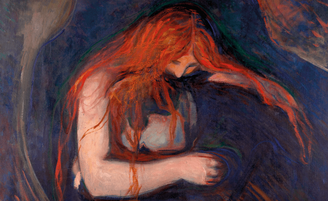 «Vampyr» av Edvard Munch (1893)