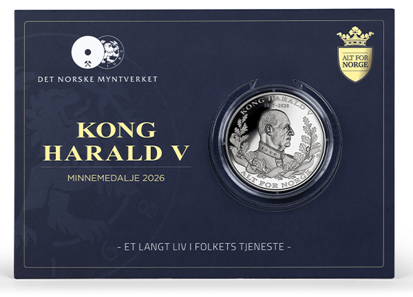 Forsiden av minnemedaljen for Kong Harald