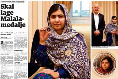 Myntverket skal også lage en Malala-medalje