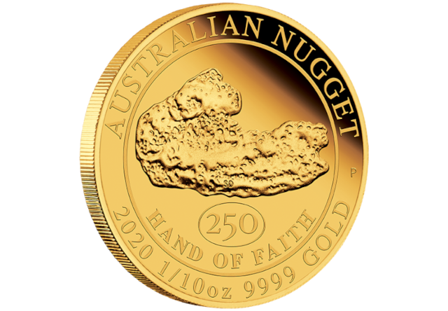 Australske Gold Nugget i 99,99% rent gull