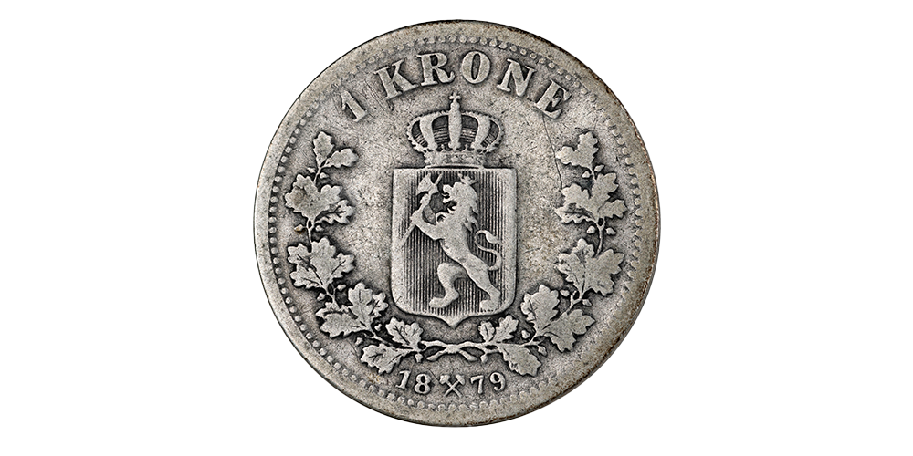 1 krone 1879 revers