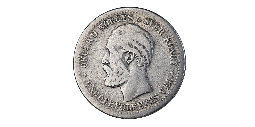 1 kroner 1887 advers