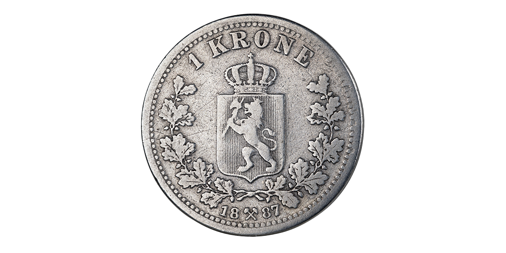 1 kroner 1887 revers