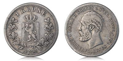 1 krone 1888 - utgitt under Oscar II