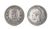 1 krone 1889 advers og revers side