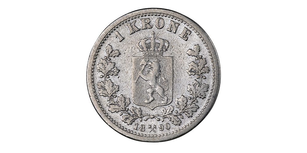 1 krone 1890 revesr