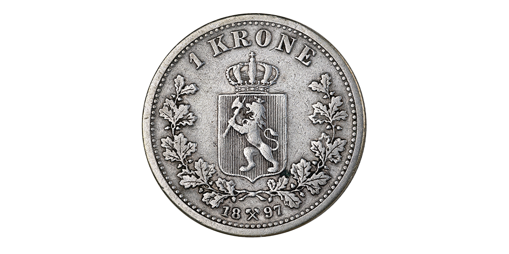 1 krone 1897 revers