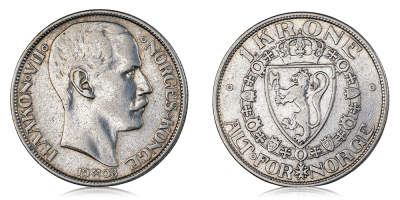 1 krone 1908 - utgitt under Haakon VII