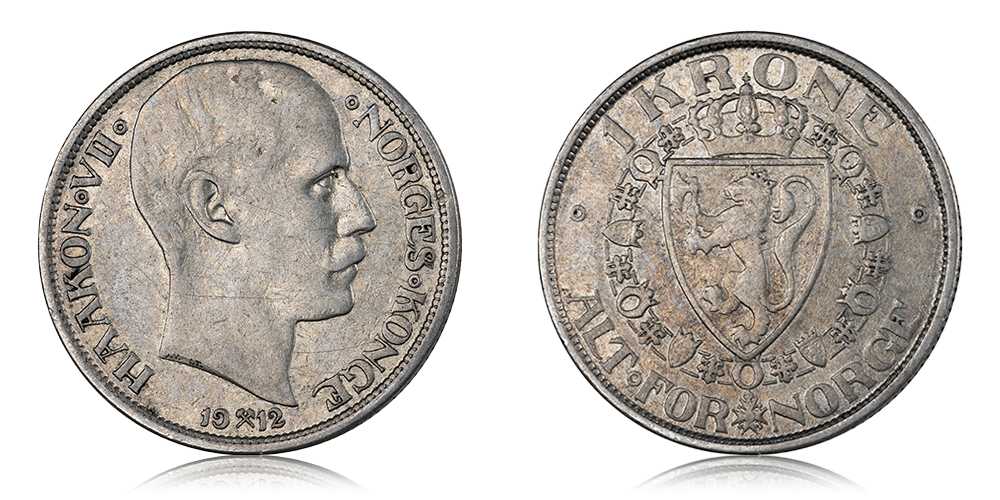 1 krone 1912 advers og revers side