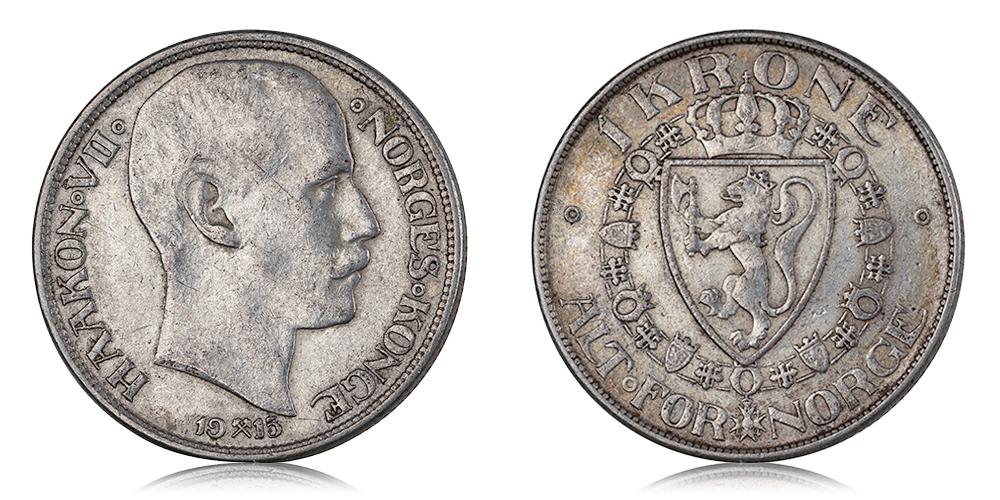 1 krone 1915 adves og revers side
