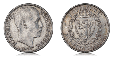 1 krone 1915 - utgitt under Haakon VII