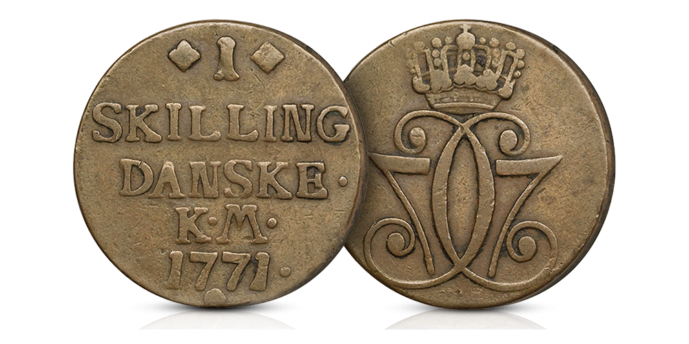 1 skilling 1771 kjent som Brennevinsskillingen