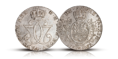 Kong Christian VIIs ettertraktede 1 speciedaler 1776 - 1779