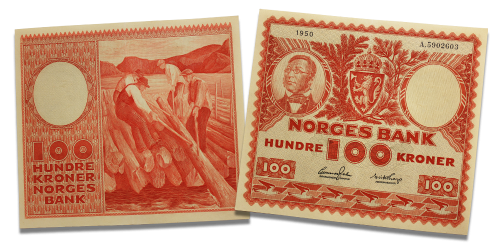100 Kroner Fra 4 Utgave Klassikeren T mmerfl teren Sedler 100-kroner-fra-4-utgave-klassikeren-t-mmerfl-teren-sedler