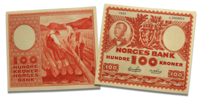 100 kroner 4. Utgave 1949-1962 Sirkulert kvalitet - Norske sedler