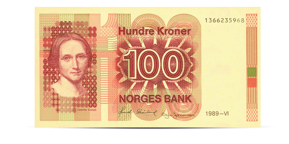 100 kr Camilla Collett 6. utgave advers