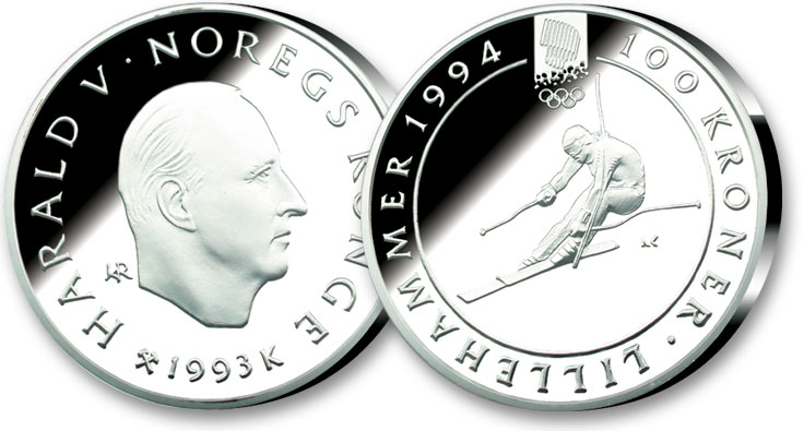1993 OL Alpinist sølvmynt 200 kr 1993 OL Alpinist sølvmynt 200 kr