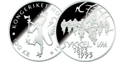 Sykkel-VM Landeveissykling - 100 kroner sølv - utgitt 1993