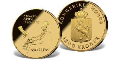 1500 kr Edvard Grieg 1993 1500 kr Edvard Grieg 1993