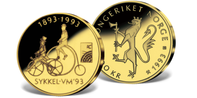 Utgitt av Norges Bank til Sykkel-VM i Oslo i 1993