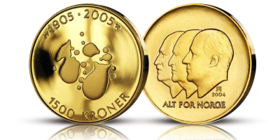Hundreårsmynten i gull fra 2004