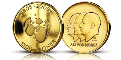 Hundreårsmynten i gull fra 2004 Hundreårsmynten i gull fra 2004