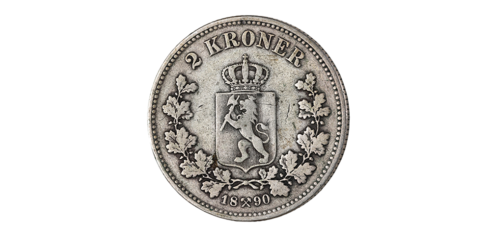 2 kroner 1890 revers