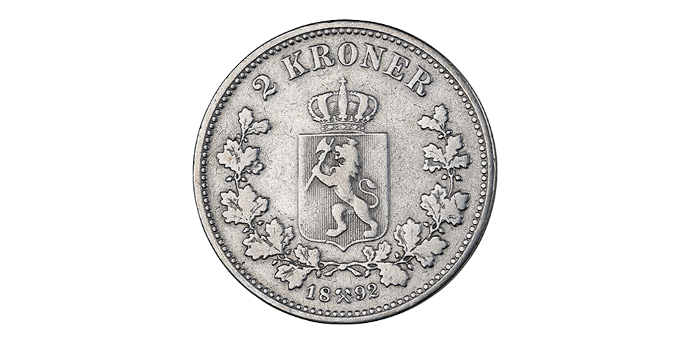 2 kroner 1892 revers