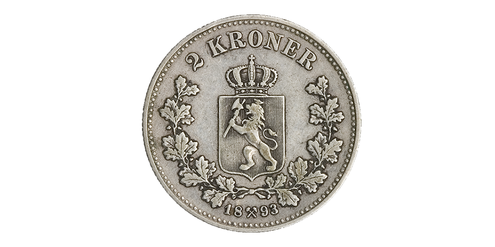 2 kroner 1893 revers