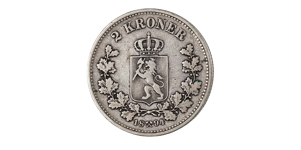 2 kroner 1894 revers