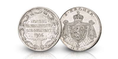 2-kroner 1906 - Det selvstendige Norges første minnemynt i sølv!