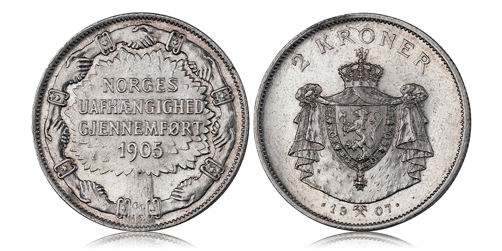 2 kroner 1907 advers og revers