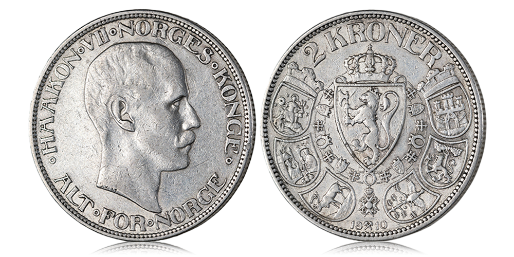 2 kroner 1910 advers og revers