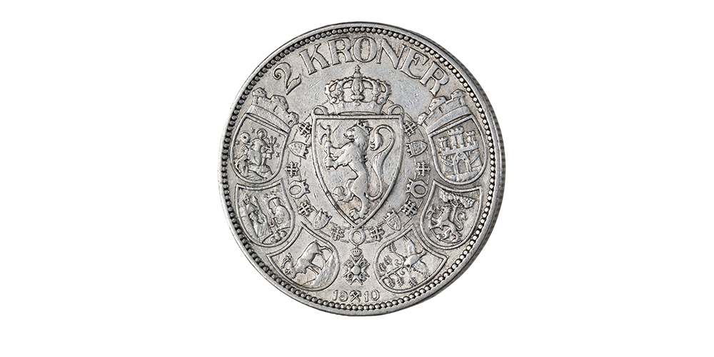 2 kroner 1910 revers