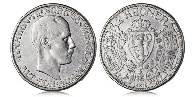 2 kroner 1916 - utgitt under Haakon VII