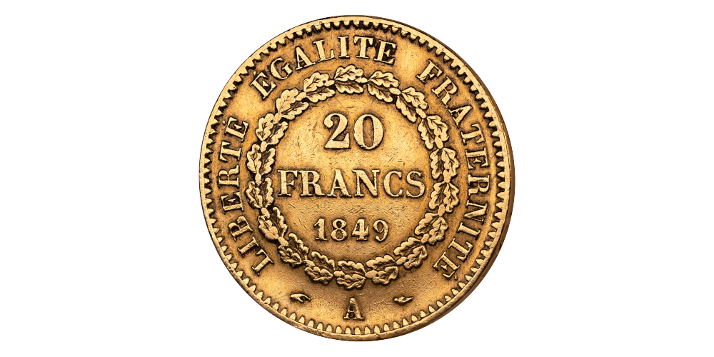 20 Franc Engel 1848-1849 revers