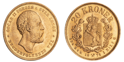20 kroner gull - Utgitt 1878