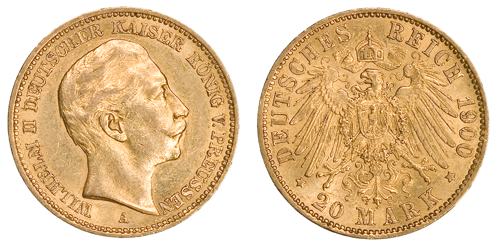 20 Reichmark med årstall 1900 20 Reichmark med årstall 1900