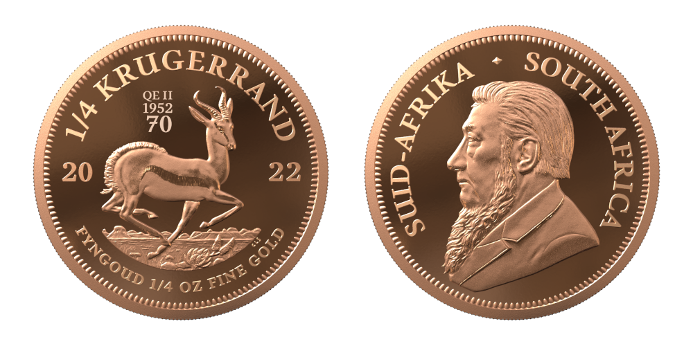 Eksklusiv utgave av Krugerrand 2022 i 1/4 unse 22 karat gull