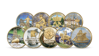 5-kronesett 9 stk jubileumsmynter