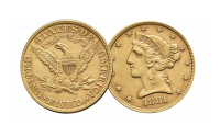 5 dollar Liberty Head 1866 - 1908 med motto