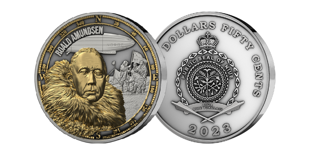 Massiv sølvminnemynt hedrer Roald Amundsen