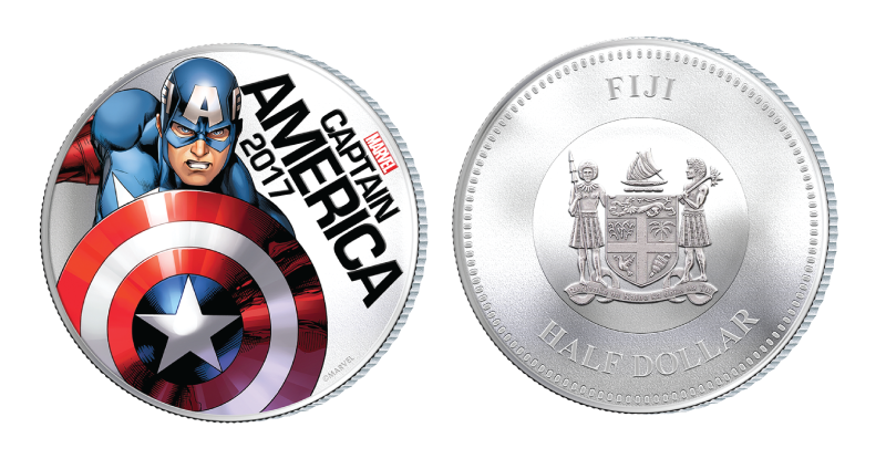 Captain America Marvel minnemynt med innebygget lys Captain America Marvel minnemynt med innebygget lys