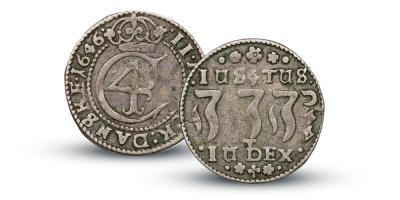 Christian IV 2 mark 1644-1647 Hebreer