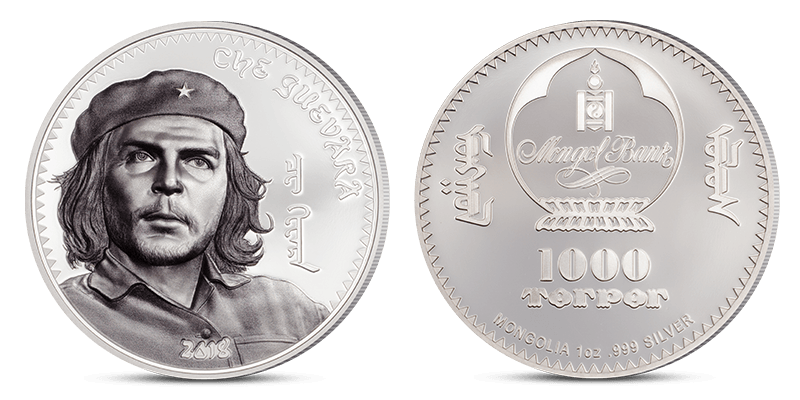 Che Guevara foreviget på mynt i 99,9% rent sølv