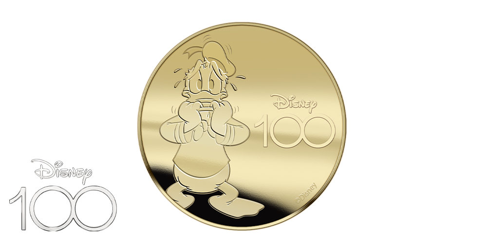 Disneys Donald Duck på jubileumsmynt i 24 karat rent gull