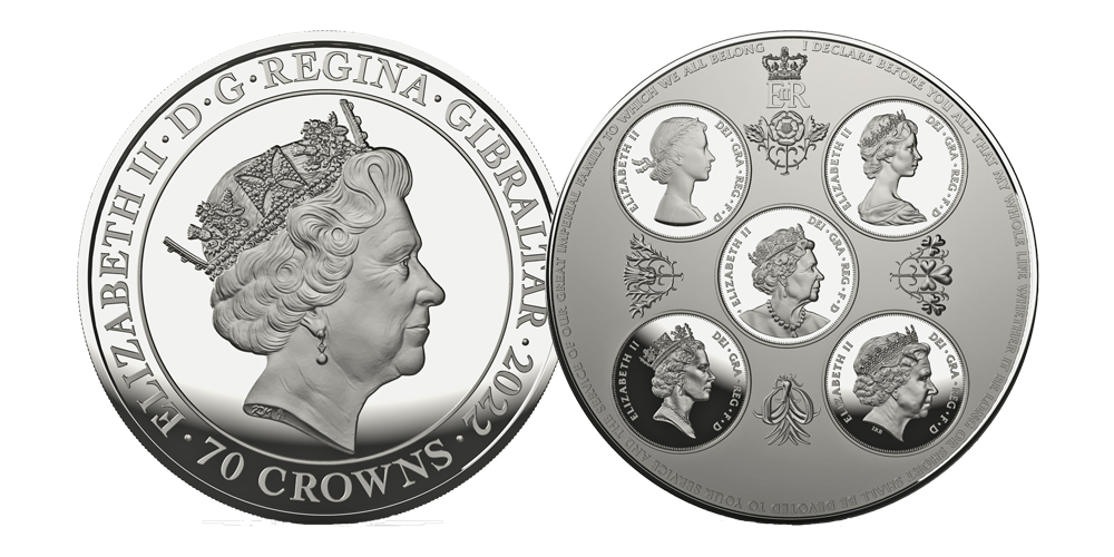 Dronning Elizabeth IIs portetter på gigantmynt