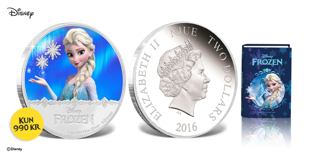 Elsa sølvmynt fra Disney-filmen Frozen Elsa sølvmynt fra Disney-filmen Frozen